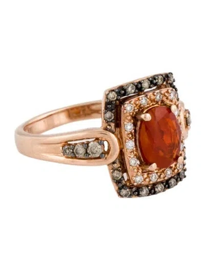 Pre-owned Le Vian 14k Fire Opal & Diamond Cocktail Ring In Multi