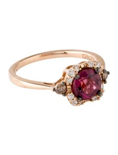 Pre-owned Le Vian 14k Garnet & Diamond Cocktail Ring In Multi