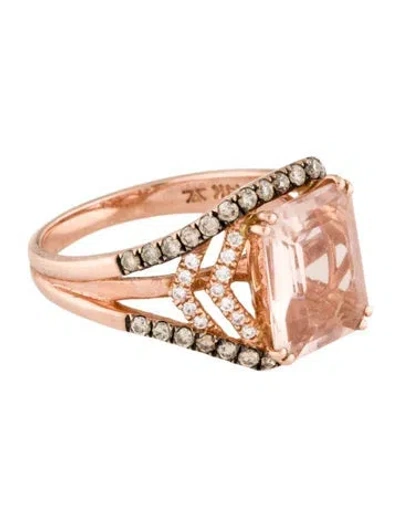 Pre-owned Le Vian 14k Morganite & Diamond Cocktail Ring In Multi