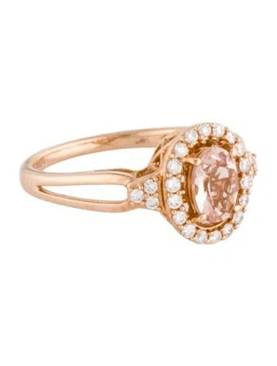 Pre-owned Le Vian 14k Morganite & Diamond Cocktail Ring In Multicolor
