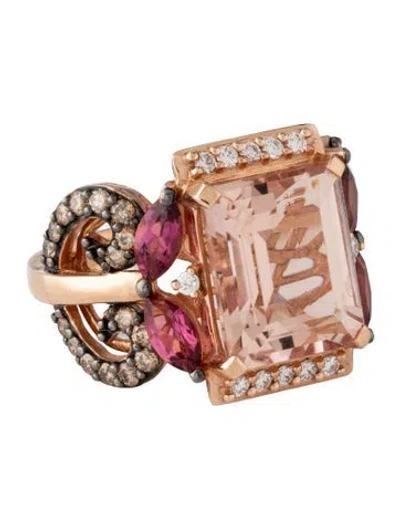 Pre-owned Le Vian 14k Morganite & Diamond Cocktail Ring In Multicolor