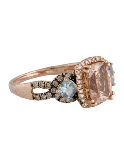 Pre-owned Le Vian 14k Morganite, Aquamarine & Diamond Cocktail Ring In Multi