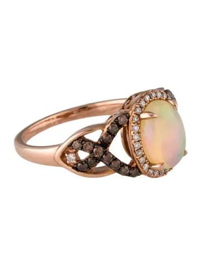 Pre-owned Le Vian 14k Opal & Diamond Cocktail Ring In Multi