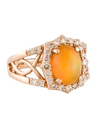 Pre-owned Le Vian 14k Opal & Diamond Cocktail Ring In Multi