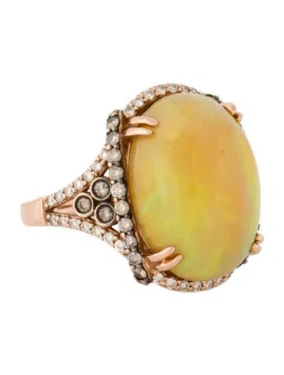 Pre-owned Le Vian 14k Opal & Diamond Couture Ring In Multi