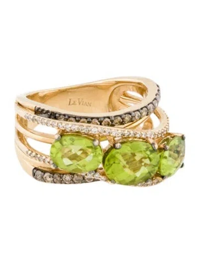 Pre-owned Le Vian 14k Peridot & Diamond Ring In Multicolor