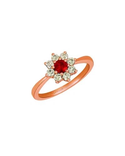 Le Vian 14k R/g Ring 0.44 Dia 0.25 Ru |ehf| In Red