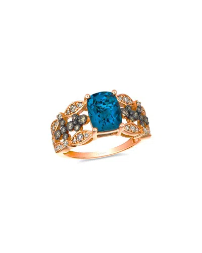 Le Vian 14k R/g Ring 0.52 Dia 2.25 Db |e| In Blue