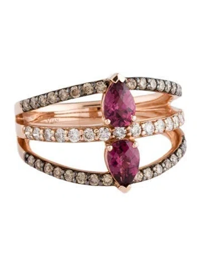Pre-owned Le Vian 14k Rhodolite & Diamond Cocktail Ring In Multicolor