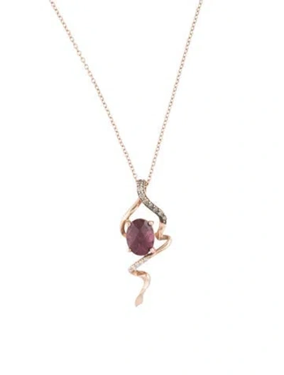 Pre-owned Le Vian 14k Rhodolite Garnet & Diamond Pendant Necklace, 18.25" In Multi
