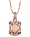 Le Vian ® 14k Rose Gold 0.32 Ct. Tw. Diamond & Opal Pendant Necklace