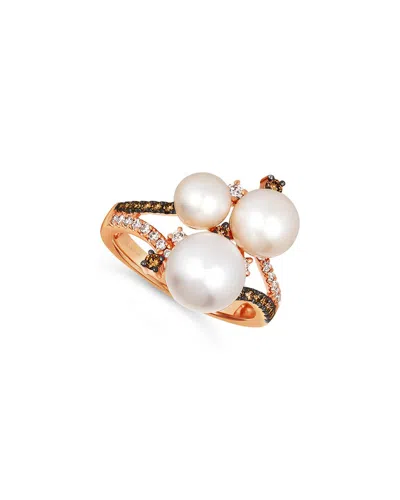 Le Vian 14k Rose Gold 0.34 Ct. Tw. Diamond & 6-9mm Pearl Cocktail Ring