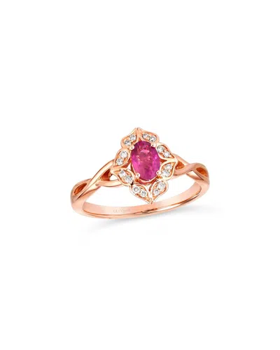 LE VIAN LE VIAN® 14K ROSE GOLD 0.47 CT. TW. DIAMOND & RUBY HALF-ETERNITY RING