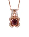 Le Vian ® 14k Rose Gold 0.65 Ct. Tw. Diamond & Ruby Pendant Necklace