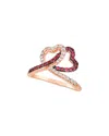 Le Vian ® 14k Rose Gold 0.69 Ct. Tw. Diamond & Ruby Half-eternity Ring
