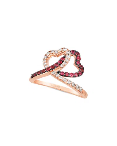 Le Vian ® 14k Rose Gold 0.69 Ct. Tw. Diamond & Ruby Half-eternity Ring