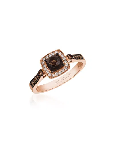 LE VIAN LE VIAN 14K ROSE GOLD 0.74 CT. TW. DIAMOND & SMOKY QUARTZ RING