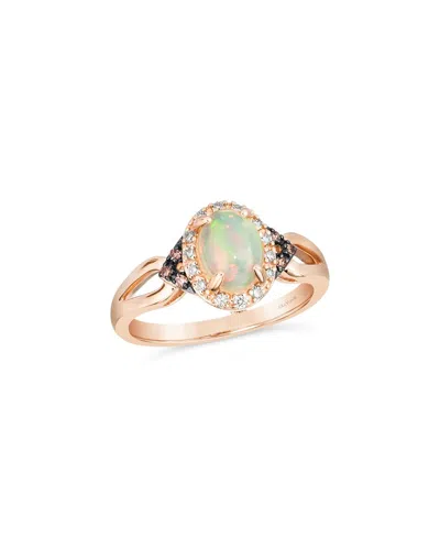 LE VIAN LE VIAN® 14K ROSE GOLD 0.77 CT. TW. DIAMOND & OPAL HALF-ETERNITY RING