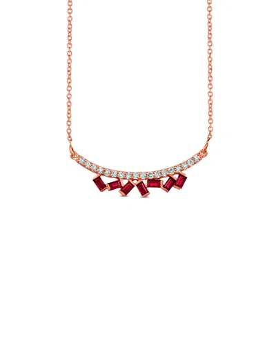 Le Vian ® 14k Rose Gold 0.77 Ct. Tw. Diamond & Ruby Necklace