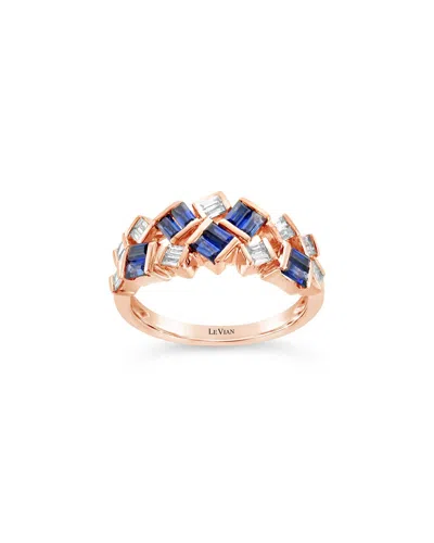 Le Vian 14k Rose Gold 0.89 Ct. Tw. Diamond & Sapphire Half-eternity Ring