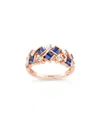 Le Vian 14k Rose Gold 0.89 Ct. Tw. Diamond & Sapphire Half-eternity Ring