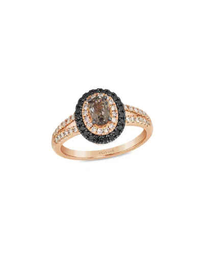 Le Vian ® 14k Rose Gold 0.90 Ct. Tw. Diamond & Quartz Chocolate Layer Cake Ring