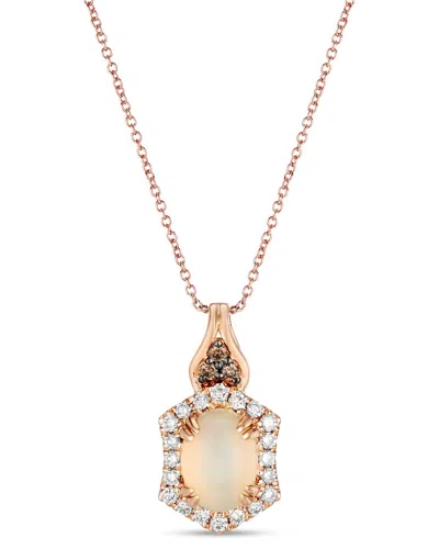 Le Vian 14k Rose Gold 0.93 Ct. Tw. Diamond & Opal Pendant Necklace