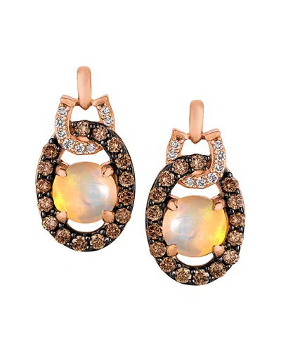 Le Vian 14k Rose Gold 0.94 Ct. Tw. Diamond & Opal Earrings