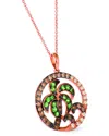 Le Vian ® 14k Rose Gold 0.95 Ct. Tw. Diamond & Tsavorite Pendant Necklace