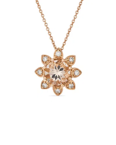 Le Vian ® 14k Rose Gold 1.00 Ct. Tw. Diamond & Morganite Pendant