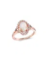 Le Vian ® 14k Rose Gold 1.01 Ct. Tw. Diamond & Opal Half-eternity Ring