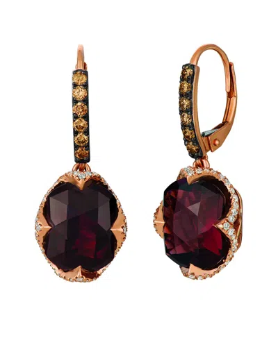 Le Vian ® 14k Rose Gold 10.31 Ct. Tw. Diamond & Garnet Drop Earrings In Transparent