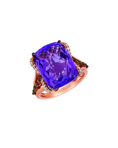 Le Vian ® 14k Rose Gold 10.32 Ct. Tw. Diamond & Amethyst Cocktail Ring In Red