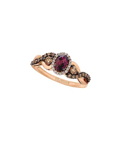 Le Vian ® 14k Rose Gold 1.10 Ct. Tw. Diamond & Rhodolite Cocktail Ring