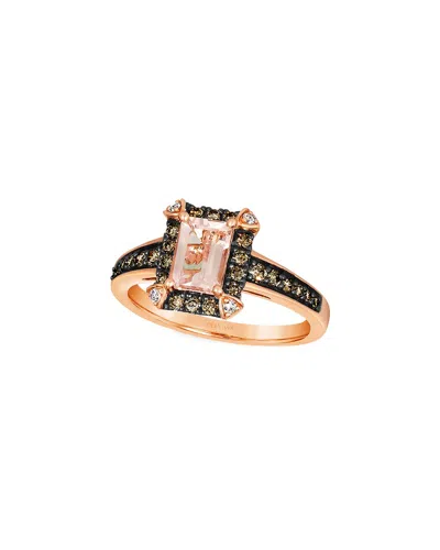 LE VIAN LE VIAN 14K ROSE GOLD 1.12 CT. TW. DIAMOND & MORGANITE RING