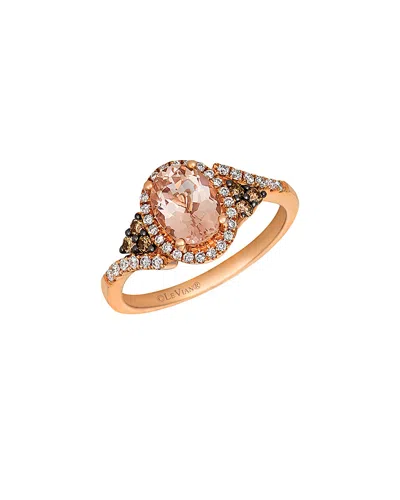 LE VIAN LE VIAN 14K ROSE GOLD 1.14 CT. TW. DIAMOND & MORGANITE RING
