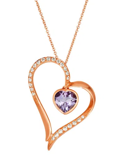 Le Vian ® 14k Rose Gold 1.17 Ct. Tw. Diamond & Amethyst Heart Pendant