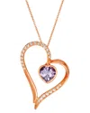 Le Vian ® 14k Rose Gold 1.17 Ct. Tw. Diamond & Amethyst Heart Pendant