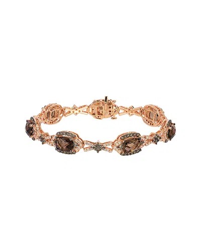 LE VIAN LE VIAN 14K ROSE GOLD 11.85 CT. TW. DIAMOND & CHOCOLATE QUARTZ BRACELET