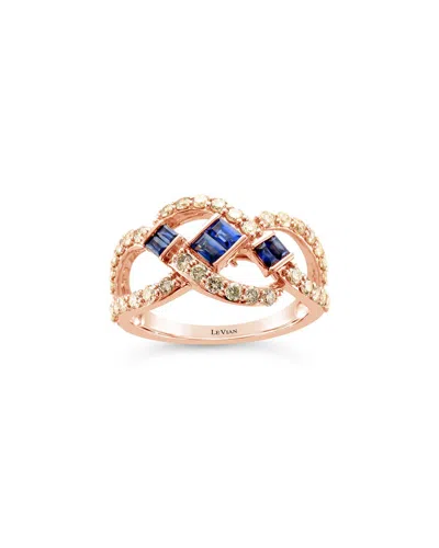 Le Vian 14k Rose Gold 1.20 Ct. Tw. Diamond & Sapphire Half-eternity Ring