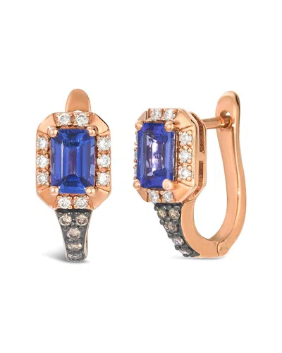 Le Vian ® 14k Rose Gold 1.23 Ct. Tw. Diamond & Tanzanite Huggies Earrings