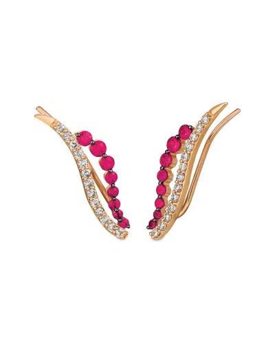 Le Vian ® 14k Rose Gold 1.24 Ct. Tw. Diamond & Ruby Ear Climber