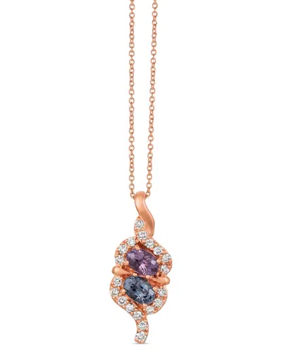 Le Vian 14k Rose Gold 1.35 Ct. Tw. Diamond & Gray Spinel Pendant Necklace