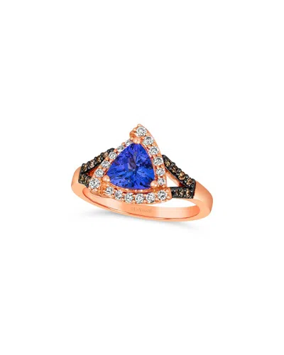 Le Vian Ladies Blueberry Tanzanite Rings Set In 14k Strawberry Gold