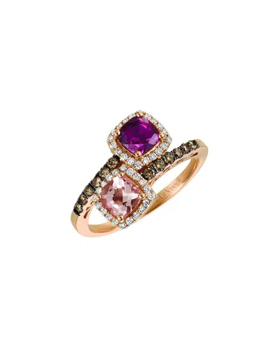 LE VIAN LE VIAN 14K ROSE GOLD 1.40 CT. TW. DIAMOND & MORGANITE RING