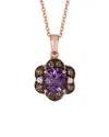Le Vian 14k Rose Gold 1.42 Ct. Tw. Diamond & Amethyst Necklace In Gold