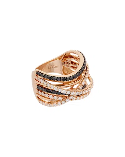 LE VIAN LE VIAN 14K ROSE GOLD 1.56 CT. TW. WHITE & BLACK DIAMOND RING