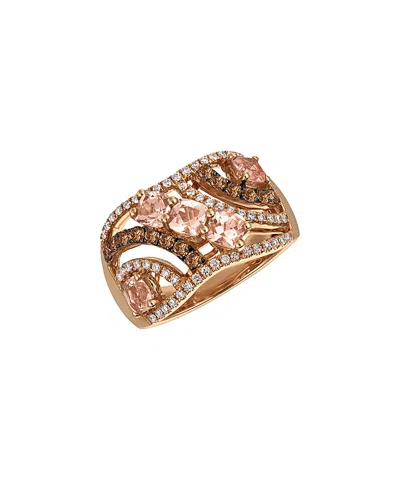 LE VIAN LE VIAN 14K ROSE GOLD 1.59 CT. TW. DIAMOND & MORGANITE RING