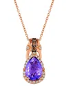 Le Vian ® 14k Rose Gold 1.70 Ct. Tw. Diamond & Amethyst Royal Blues Pendant