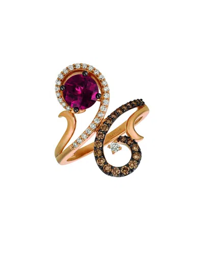 LE VIAN LE VIAN® 14K ROSE GOLD 1.74 CT. TW. DIAMOND & RHODOLITE RING